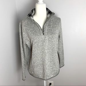 Eddie Bauer Womens 3/4 Zip Pullover Shirt Heather Gray Size TL